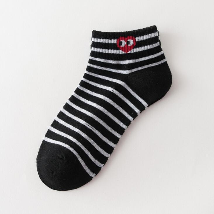 Spring Socks Female Small Fresh Eyes Little Lady Striped Cotton Socks Institute Of Wind Socks